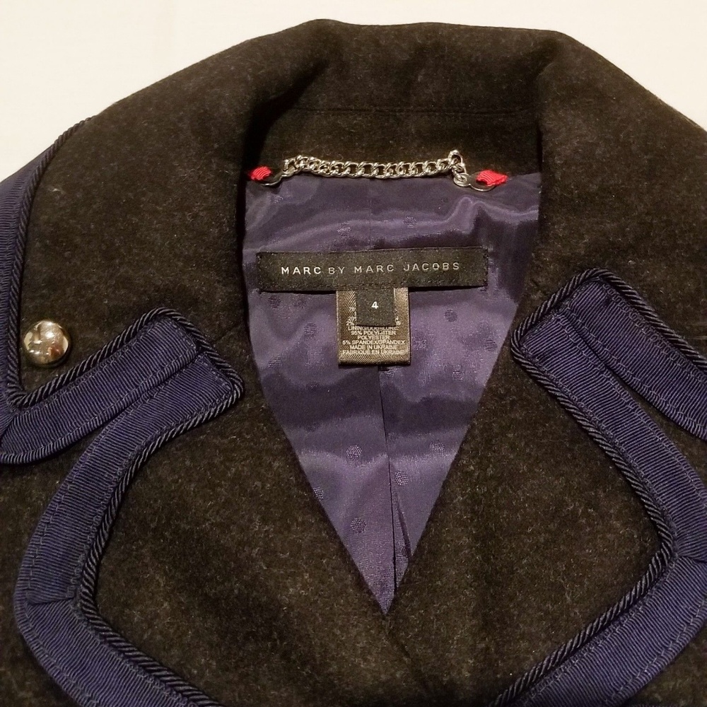 Marc By Marc Jacobs, Cap Sleeve, Black, Jacket Blazer-Size 4 - Picture 8 of 13